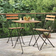 Detailed information about the product Folding Bistro Table 55x54x71 Cm Solid Wood Teak And Steel