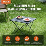 Detailed information about the product Folding Camping Table, Outdoor Portable Side Tables, Lightweight Fold Up Table, Aluminum Alloy Ultra Compact Work Table with Carry Bag, For Cooking, Beach, Picnic, Travel, 22.2x15.9 inch, Black