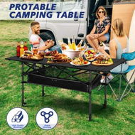 Detailed information about the product Folding Camping Table Portable Picnic Outdoor Foldable Desk Aluminium with Storage Carry Bag