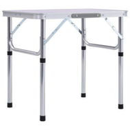 Detailed information about the product Folding Camping Table White Aluminium 60x45 Cm