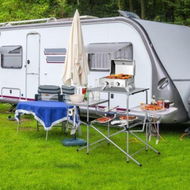 Detailed information about the product Folding Camping Table With Storage Lower Shelf & Hook And Carry Bag.