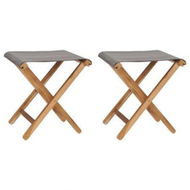 Detailed information about the product Folding Chairs 2 Pcs Solid Teak Wood And Fabric Dark Grey