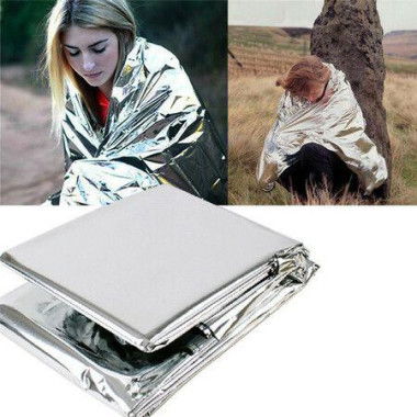 Folding Emergency Thermal Blanket Outdoor Waterproof 210cm*130cm Silver Survival Rescue Shelter Outdoor Camping Keep Warm.