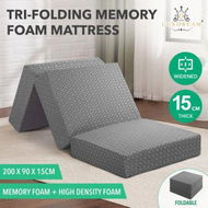 Detailed information about the product Folding Foam Mattress Sleeping Mat Portable Trifold Sofa Bed Camping Floor Extra Thick Cushion Removable Cover