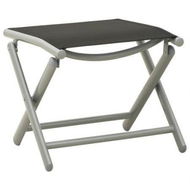 Detailed information about the product Folding Footrest Black And Silver Textilene And Aluminium