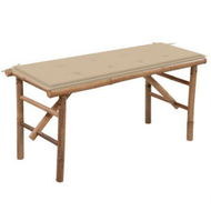 Detailed information about the product Folding Garden Bench With Cushion 118 Cm Bamboo