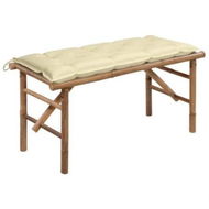 Detailed information about the product Folding Garden Bench with Cushion 118 cm Bamboo