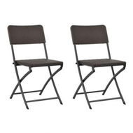 Detailed information about the product Folding Garden Chairs 2 Pcs HDPE And Steel Brown