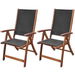 Folding Garden Chairs 2 Pcs Solid Acacia Wood And Textilene. Available at Crazy Sales for $219.95