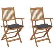 Detailed information about the product Folding Garden Chairs 2 pcs with Cushions Solid Wood Acacia