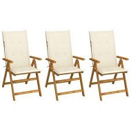 Detailed information about the product Folding Garden Chairs 3 pcs with Cushions Solid Acacia Wood