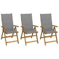 Detailed information about the product Folding Garden Chairs 3 pcs with Cushions Solid Acacia Wood