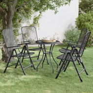 Detailed information about the product Folding Garden Chairs 4 Pcs Expanded Metal Mesh Anthracite