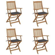 Detailed information about the product Folding Garden Chairs 4 pcs with Cushions Solid Wood Acacia