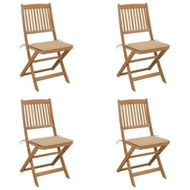 Detailed information about the product Folding Garden Chairs 4 pcs with Cushions Solid Wood Acacia