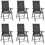 Detailed information about the product Folding Garden Chairs 6 pcs Textilene Black