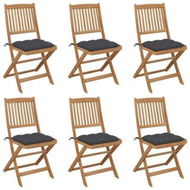 Detailed information about the product Folding Garden Chairs 6 pcs with Cushions Solid Acacia Wood