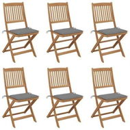 Detailed information about the product Folding Garden Chairs 6 pcs with Cushions Solid Acacia Wood