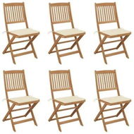 Detailed information about the product Folding Garden Chairs 6 pcs with Cushions Solid Acacia Wood