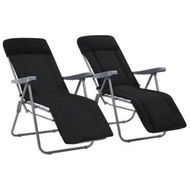 Detailed information about the product Folding Garden Chairs With Cushions 2 Pcs Black