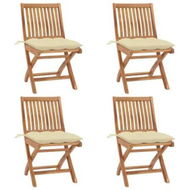 Detailed information about the product Folding Garden Chairs with Cushions 4 pcs Solid Teak Wood