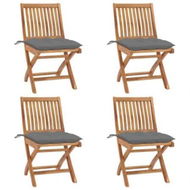 Detailed information about the product Folding Garden Chairs with Cushions 4 pcs Solid Teak Wood