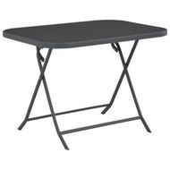 Detailed information about the product Folding Garden Table Grey 100x75x72 Cm Glass And Steel