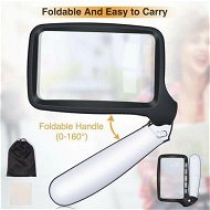 Detailed information about the product Folding Magnifying Glass With Light 2X Magnified Glass 5 Dimmable LED Lighted For Reading Handheld Rectangular Magnifier For Older People