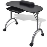 Detailed information about the product Folding Manicure Nail Table With Castors Black