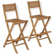 Detailed information about the product Folding Outdoor Bar Stools 2 Pcs Solid Teak Wood
