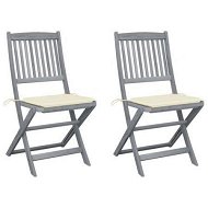Detailed information about the product Folding Outdoor Chairs 2 Pcs With Cushions Solid Acacia Wood