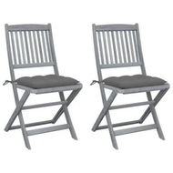 Detailed information about the product Folding Outdoor Chairs 2 pcs with Cushions Solid Acacia Wood