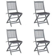 Detailed information about the product Folding Outdoor Chairs 4 Pcs With Cushions Solid Acacia Wood