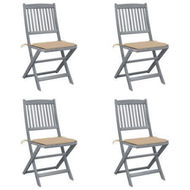 Detailed information about the product Folding Outdoor Chairs 4 Pcs With Cushions Solid Acacia Wood