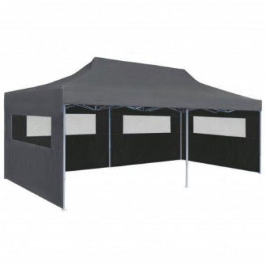 Folding Pop-up Partytent With Sidewalls 3x6 M Anthracite