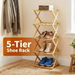 Folding Shoe Rack Storage Shelf Collapsible Organiser Bamboo Vertical Slim Narrow Display Stand Wood Entryway Closet Bedroom Corner Space Saver 5 Tier. Available at Crazy Sales for $29.95