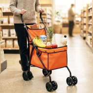 Detailed information about the product Folding Shopping Trolley Portable Water Resistant Grocery Cart Laundry Bag Metal Utility Storage Basket Wheeled Rolling Foldable Market Camping Dolly