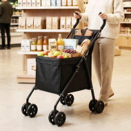 Detailed information about the product Folding Shopping Trolley Wheeled Lightweight Grocery Cart Water Resistant Laundry Travel Bag Foldable for Utility Market Granny Camping 35kg Capacity