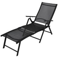 Detailed information about the product Folding Sun Lounger Aluminium Black