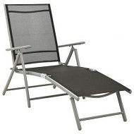 Detailed information about the product Folding Sun Lounger Textilene And Aluminium Black And Silver