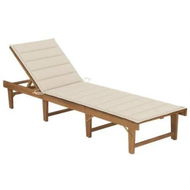 Detailed information about the product Folding Sun Lounger with Cushion Solid Acacia Wood