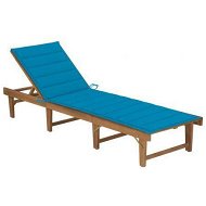 Detailed information about the product Folding Sun Lounger with Cushion Solid Acacia Wood