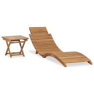 Detailed information about the product Folding Sun Lounger With Table Solid Teak Wood