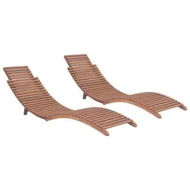 Detailed information about the product Folding Sun Loungers 2 pcs Solid Teak Wood