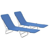 Detailed information about the product Folding Sun Loungers 2 Pcs Steel And Fabric Blue