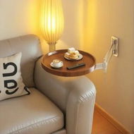 Detailed information about the product Folding Table Wall Mounted Small Round Tray Wall Mounted Floating Table with 180Â° Rotatable & Retractable Design