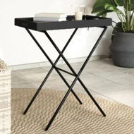 Detailed information about the product Folding Tray Table Black 65x40x75 cm Poly Rattan