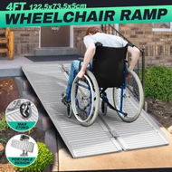 Detailed information about the product Folding Wheelchair Ramp Steps Stairs 122.5x73.5cm Portable Threshold Mobility Aid Handicap Aluminium Loading Access 270kg