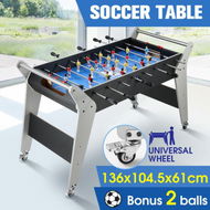 Detailed information about the product Foosball Soccer Table Gaming Desk Competition Football Game Balls Tabletop Indoor Sports Kids Toys Family Entertainment Home Party Wheels 136cm