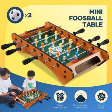 Foosball Table Game Playset Toys Kids Football Shoot Soccer Board Games Play Ground Home Family Night Party Gaming Room Activity Centre Gift 48x24cm